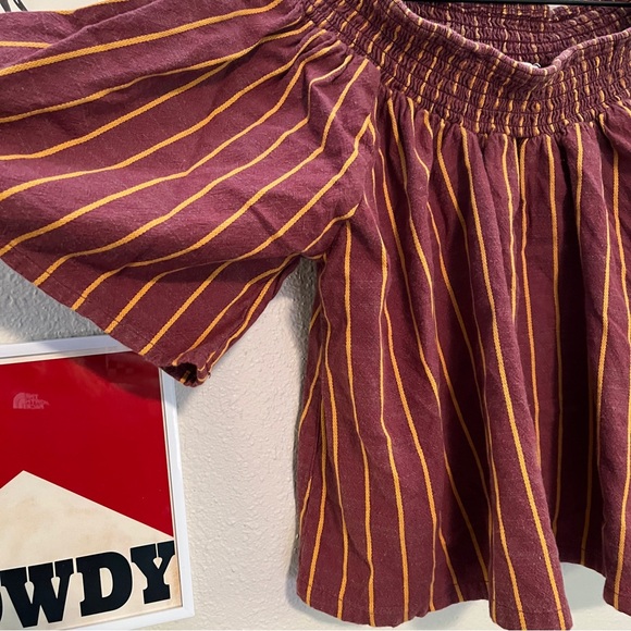 $240 ACE&JIG Marisol Top Maroon Brown /  Yellow Size XS Ace & Jig - Picture 2 of 5